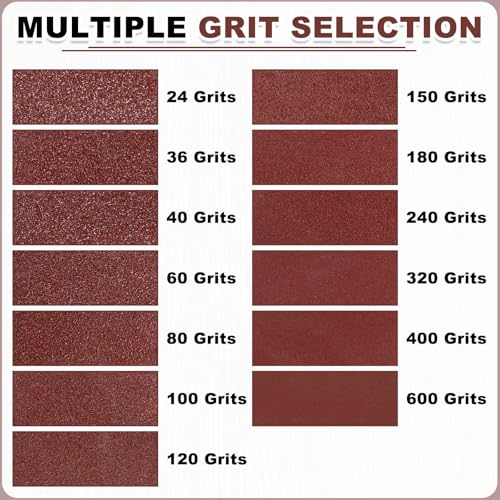 HARFINGTON 4 x 24 Inch Sanding Belts, 10 Pcs 80 Grits Aluminum Oxide 4 x 24 Inch(80 Grit)