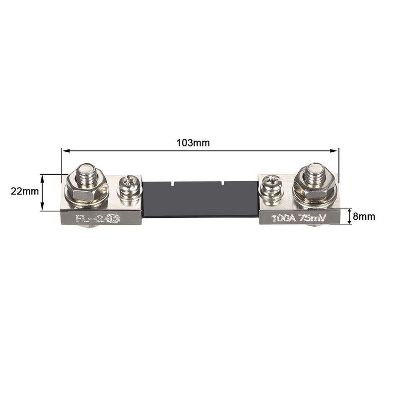 uxcell® Shunt Resistor 100A 75mV for DC Current Ammeter Analog Panel Meter External FL-2 Shunt Divider