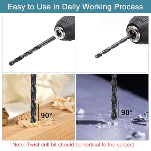 uxcell 5pcs 5/8" High-Speed Steel Drill Bits, M35 Cobalt Twist Drill Bit 5/8"