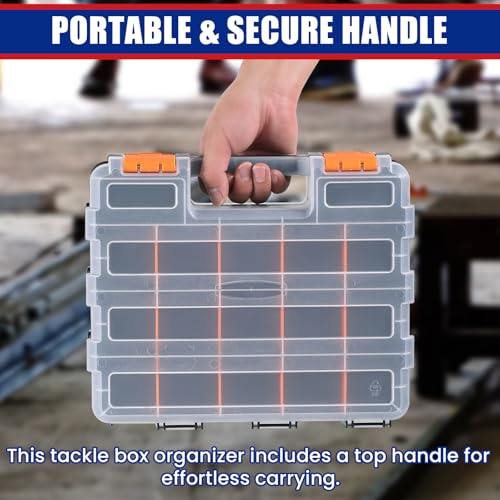 NYXOVA 2Pcs Small Parts Organizer, Hardware Organizer Box Orange