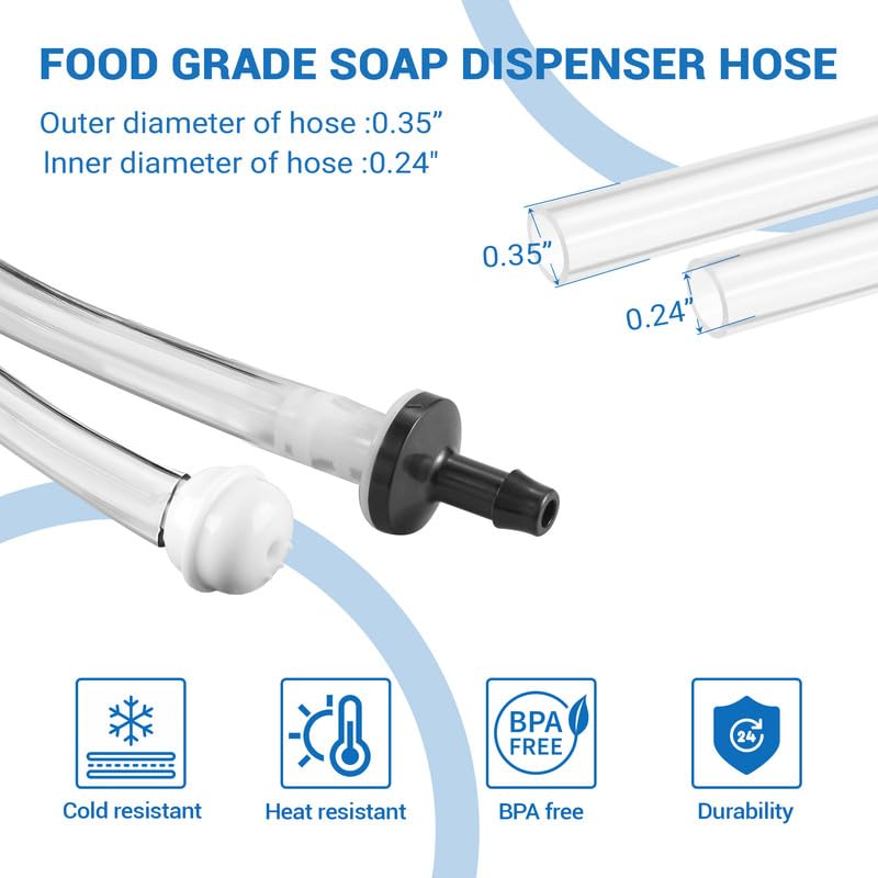 Yofidra Soap Dispenser for Kitchen Sink: Built in Sink Soap Dispenser Pump, Brushed Nickel Stainless Steel Sink Soap Dispenser with 47” Tube Kit Fit for Kitchen Bathroom in Counter 47" (Pack of 1)