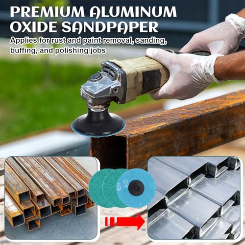 Newwiee 150 Pcs 3 Inch Sanding Discs 60 Grit, Quick Change Zirconia Discs