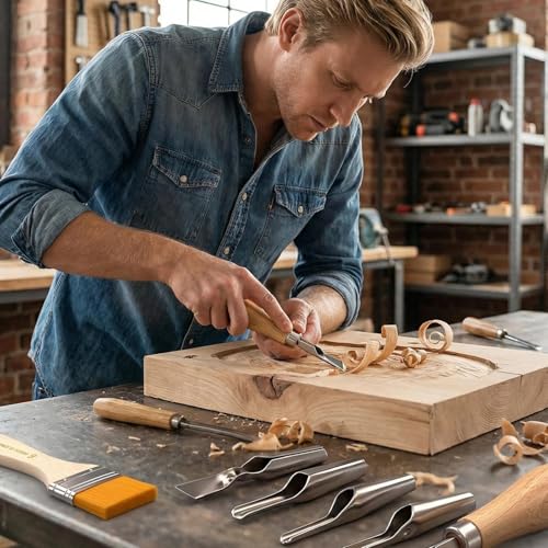 16 Piece Lino Cutting Tools Kit Lino Printing Tool Set & Wood Carving Kit