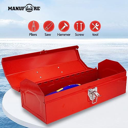 MANUFORE 14" and 16" Metal Tool Box Bundle