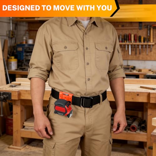 MELOTOUGH Drill Holder for Tool Belt, Drill Clip,Tape Holder for Tool Belt,Tape Measure Holder,Measuring Tape Holder,Black + MELOTOUGH Tape Measure Holder for Belt – Orange ABS Holster, Rivet-Reinforc