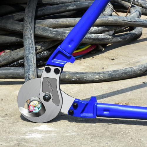 ZrgGea Cable Cutters 18 inch, Industrial-Grade Heavy-Duty Cable Cutter, Forged from T8 Alloy Steel, HRC56, Sharp Cutting. Suitable for Cutting Copper and Aluminum Core Cables, Blue