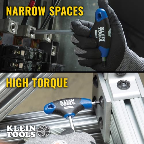 KLEIN TOOLS JTH68M T-Handle Hex Key Set, Metric Sizes Allen Wrench Set with 6-Inch Blades, Stand Included, 8-Piece