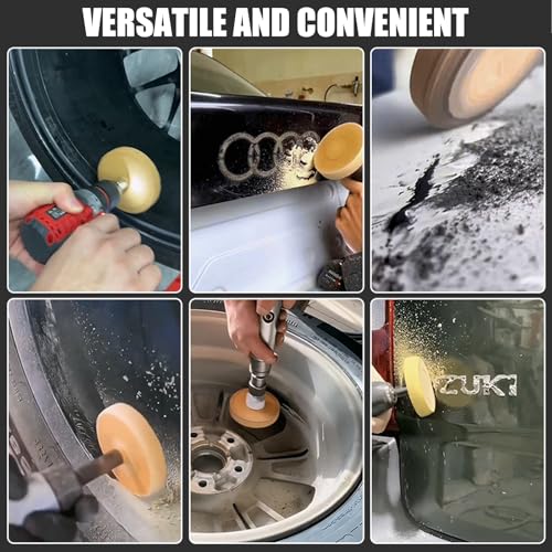 Foil Eraser with Adapter, Pack of 4 Eraser Disc, Eraser Rubber Stickers, Durable Eraser Rubber, Efficient Film Eraser for Stickers, Foils and Adhesive Residues on Cars and Motorcycles