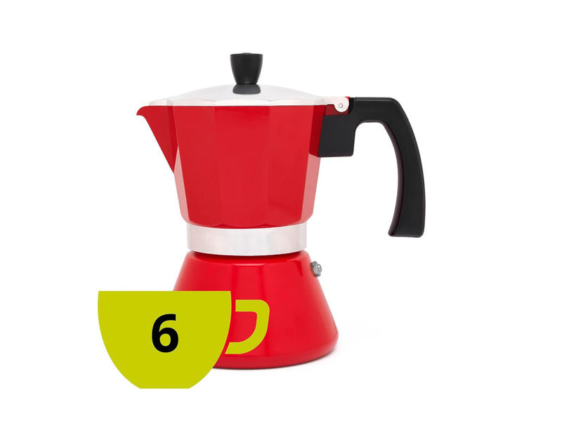 Leopold Cafetera Espresso 6 tazas Tivoli-roja (Induccion)