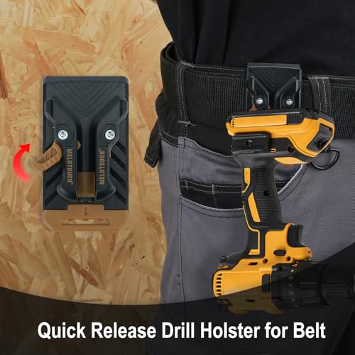 MELOTOGH 3 Pack Quick Release Belt Clip for Pouch,Drill Holster,MELOTOUGH Universal Drill Holster for Tool Belt, Heavy Duty Tool Holster with Quick Release Belt Clip