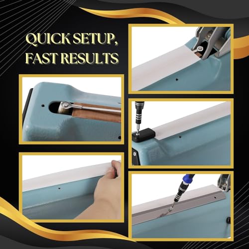 Flexzion Impulse Sealer Replacement Parts 10-Piece Impulse Sealer Parts with Heat-Resistant Fabric Strips for 600W 16-inch Heat Sealers, PTFE & Heat Seal Strips, Sealer Element Grip Replacement Kit 16 inch- 10 Pack