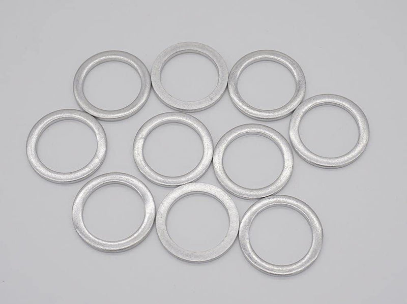 M18 Aluminum Oil Drain Plug Gasket Crush Washers Fits for Volvo 850 960 C30 C70 S40 S60 S70 S80 S90 V40 V50 V60 V70 V90 XC60 XC70 XC90, Replacement for the Part # 977751, Used for Oil Change, 10 Pack