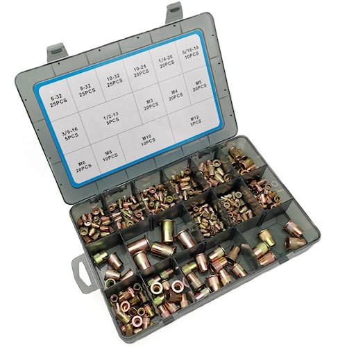 AKKTOL 200-pcs Stainless Steel Rivet Nut Kit + 240-pcs Rivet Nut Assortment Kit