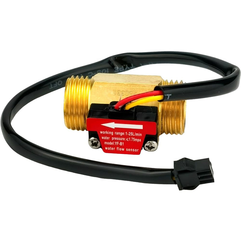 Water Flow Sensor, Flow Sensor, External Thread Brass Flow Sensor, Suitable for Water Heaters, Water Dispensers Etc (YF-B1(1/2)) YF-B1(1/2)