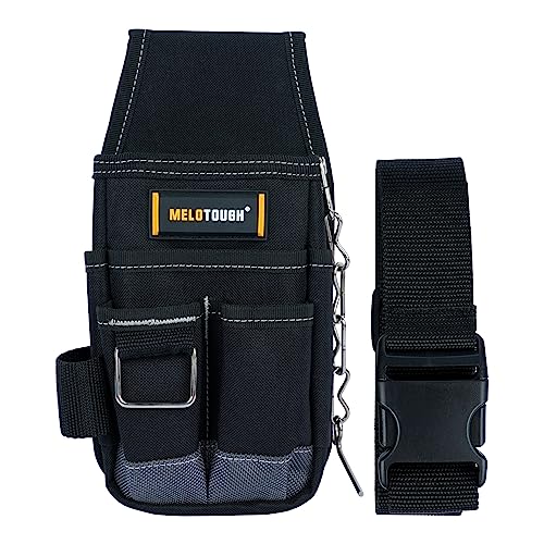 MELOTOUGH Pocket Tool Pouch Tool Belt Pouches with Belt Clip Utility Mini Tool Organizer Pouch + Electrician Tool Pouch Tool Belt Pouches with Belt Clip, Electrical Tape Chain
