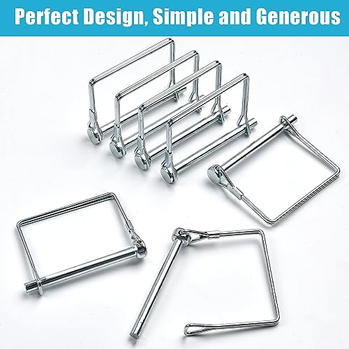 40 PCS Square Trailer Hitch Pin, Safety Carbon Steel Wire Shaft Locking Pin, 1/4 Inch Diameter Coupler Pin PTO Pin for Farm Lawn Garden Wagons Towing 0.23 inches x 3.03 inches
