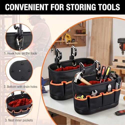 Bucket Truck Accessories, Tool Bag Organizer with 2 Hook, 1 Pcs