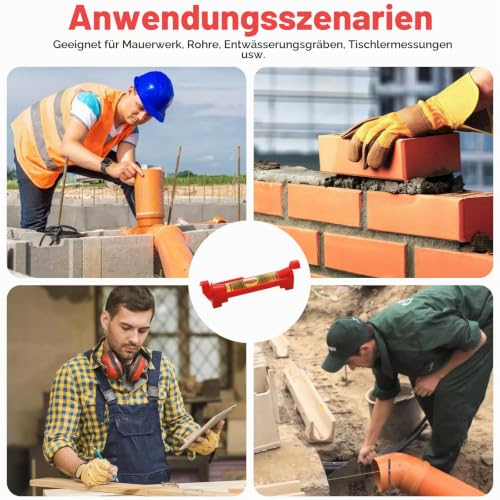 8 Pieces Hanging Spirit Level for Plumbing, Surveying, Bricklaying, Engineering, Metalworking, Tiling, Construction Red (Line Spirit Level)