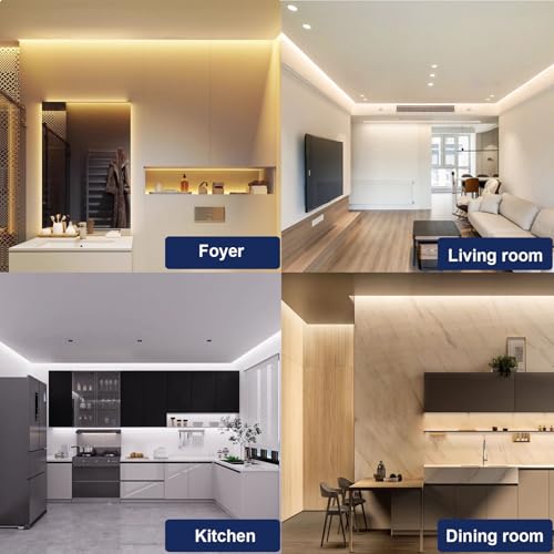 Trimless Recessed LED Aluminum Channel, Drywall LED Channels with Diffuser White, T Shape-Recessed,10Pack