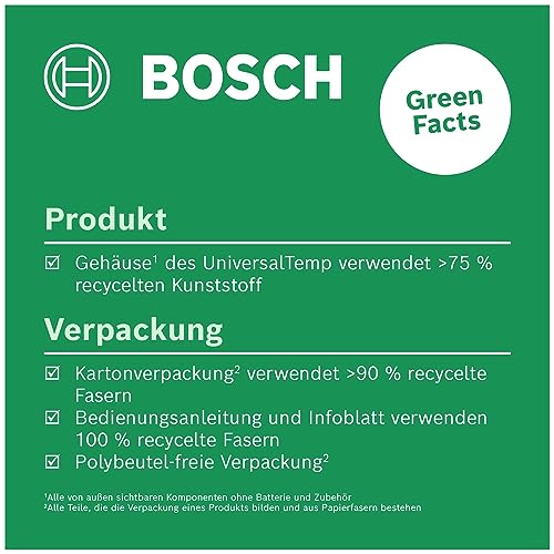 Bosch UniversalTemp Infrared Thermometer | -30 °C to +500 °C, easy and precise measurement, 3 pre-defined material groups, in e-commerce box