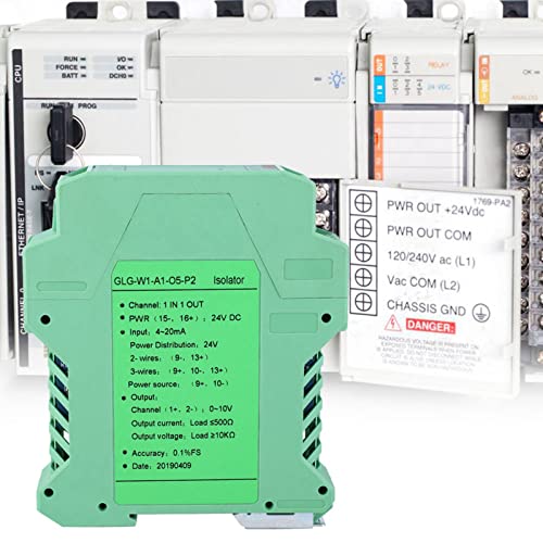 Transmitter 4-20 mA 0-10 V, DC Signal Conditioner, Measuring Transducer, Signal Converter, Current, Signal Isolator, Transmitter, One in One Output Configured, for Large (One Input and One Output One input and one output 4-20mA to 0-10V