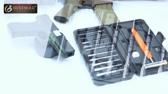 BESTNULE 20pc Enhanced Roll Pin Punch Set with Pivot Pin Tool & Bench Block With Bench Block and Pivot Pin Tool
