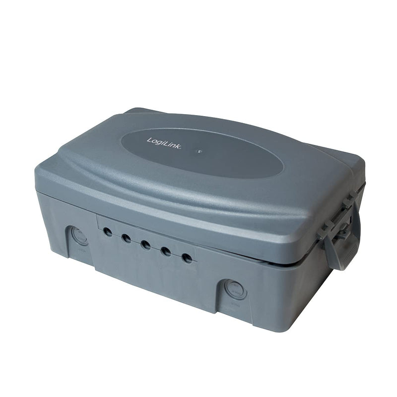 LogiLink LPS223 - weatherproof electronics box for outdoor use in gray with dust and splash protection (IP54), 32x21x11.5cm 32 x 21 x 11.5 cm single