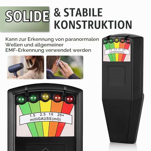 K2 EMF Meter Magnetic Field, Radiation Detector Portable, 5 LED Ghost Hunting Detector, K2 EMF Meter Paranormal Equipment Tester 50 Hz - 20,000 Hz Black