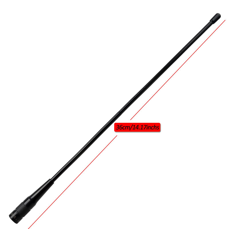 HYS SMA-Male GMRS HT 14.17inchs Antenna, UHF 462-467Mhz Two Way Radio Antennas for 460-470Mhz TYT MD-UV380 MD-UV390 YAESU VX-6R WOUXUN Retevis RT82 RT3 GD-77S GMRS Walkie Talkie/Repeater Black 1PC (462-467Mhz)