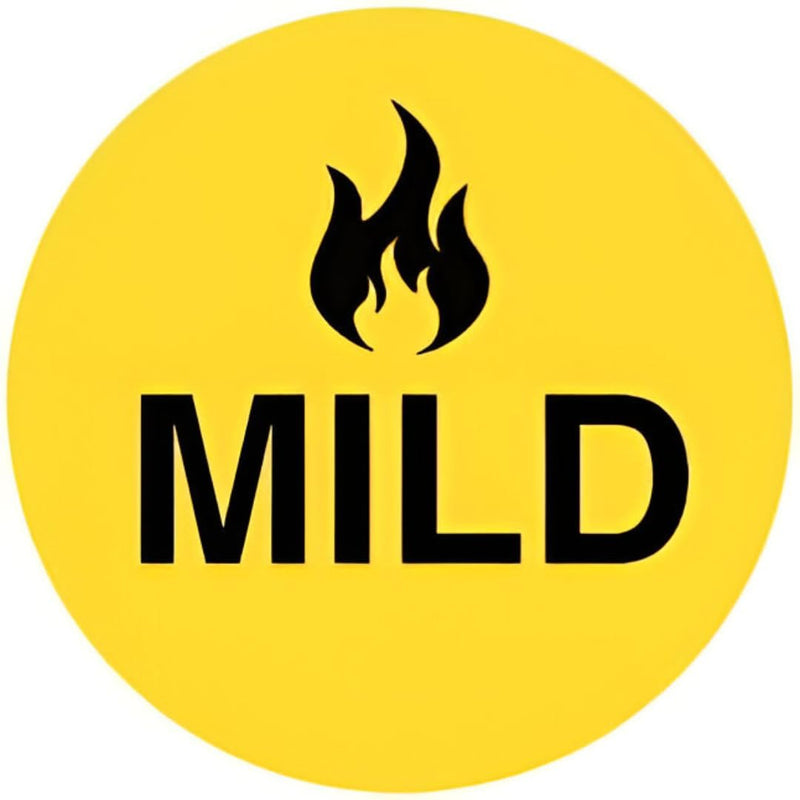 ChromaLabel 1 Inch Permanent Round, Color Code Food Labels, MILD, Medium, HOT Dots: 1,000/PACK, Yellow, Mild 1"