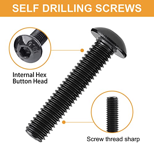 M3 Socket Hex Head Cap Machine Screws Bolts+M3 Button Hex Head Cap Machine Screws Bolts