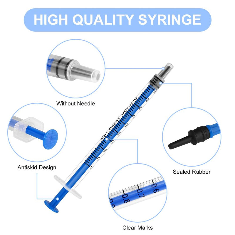 OFFCUP plastic syringe, pack of 10, disposable syringes, 1 ml, feeding syringe, plastic tube, for small pet feeding, motor oil or brake fluid [Non-medical use], pack of 10, 1 ml