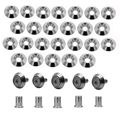 Stainless Steel 25 Pcs Fender Bumper Washer Bolt M5x20mm CNC Finishing Washer Engine Bay Dress Up Fastener Kit Flares Widebody kit Installation Hardware