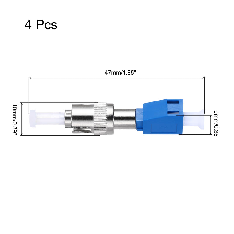QUARKZMAN Fiber Optic Coupler ST to LC Single Mode Simplex Fiber Cable Adapter Fiber Optic Converter Plug for Network Internet, Pack of 4 | Single-mode Unidirectional, For Optical Cables