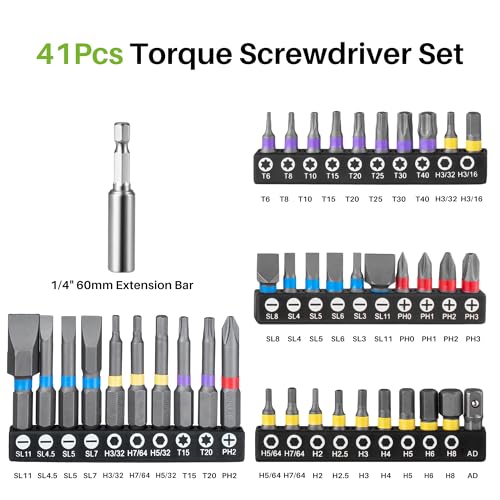 43Pcs Torque Screwdriver, 10-80In-lb for Maintenance, Gunsmithing