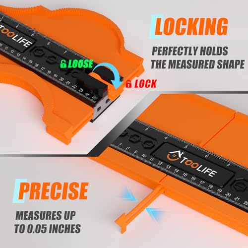 TOOLIFE 20 Inch Contour Gauge Profile Tool with Unlimited Connection 20"-Unlimited Splicing