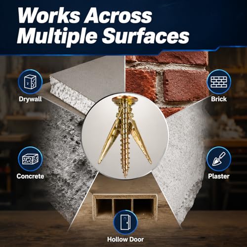 400PCS Self-Drilling Drywall Anchors with Screws, Metal Wall Anchors 400