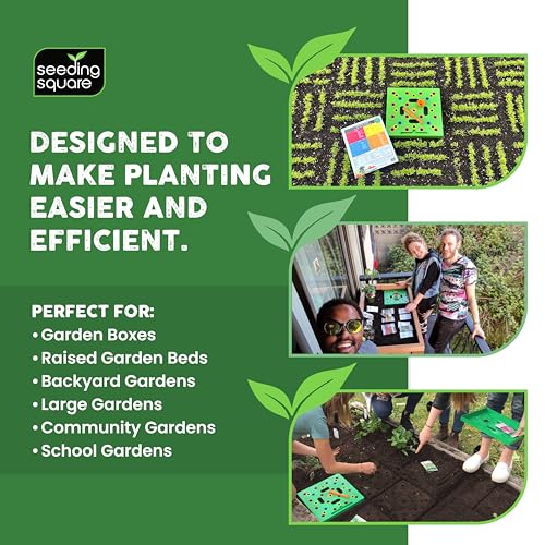 Seeding Square + Pokey Planter Bundle – Seed Spacing Template with Dibber Tool for Easy Planting, Garden Layout & Seed Starting System