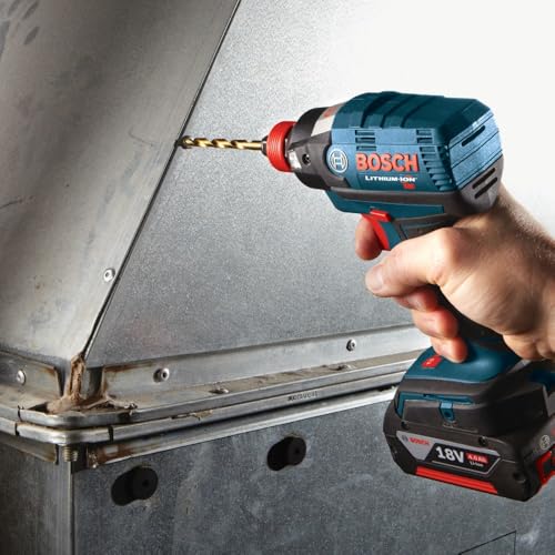 BOSCH TI9IM 9-Piece Assorted Set Titanium Nitride Coated Metal Drill Bits with Included Case Impact Tough with Impact-Rated Hex Shank Ideal for Heavy-Gauge Carbon Steels, Light Gauge Metal, Hardwood