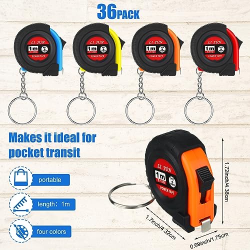 Copkim 36 Pcs Father's Day Dad Gifts Mini Tape Measure Keychain Bulk