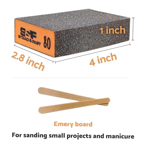 S&F STEAD & FAST Sanding Sponge, 60 80 120 220 Coarse Medium Fine Grit Sanding Block & Tack Cloth Automotive, 30 pcs