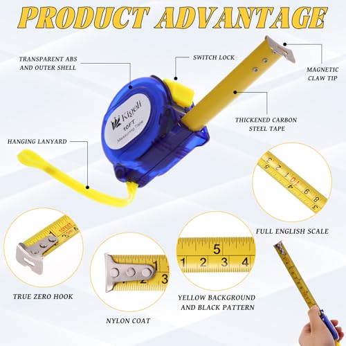Kigeli 16 Pack 10ft Small Tape Measure Mini Retractable Measuring Tape Bulk
