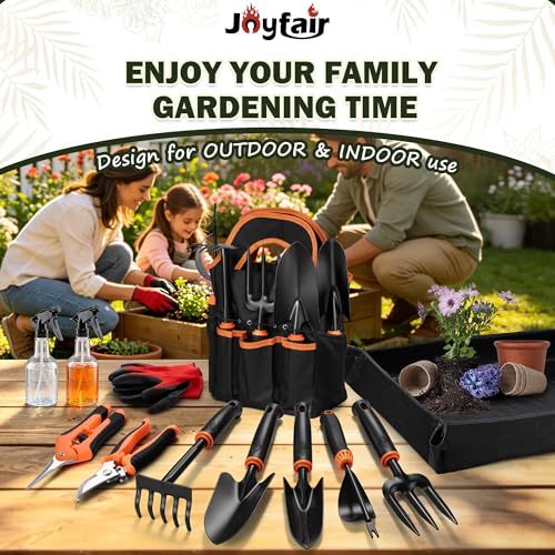 Joyfair 12 Pcs Gardening Tools & 8 Pcs Stainless Steel Garden Tool Set