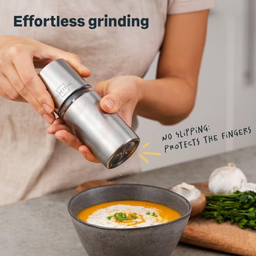 SILBERTHAL Manual Nutmeg Grinder | Stainless Steel Grinding Mill | Transparent Reservoir for 4 Nutmegs…