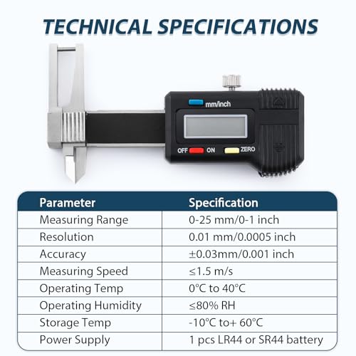 1" /25mm Mini Digital Caliper, OD ID & Thickness Gauge