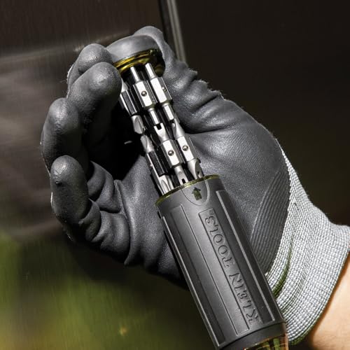 Klein Tools 32307 Multi-bit Tamperproof Screwdriver, 27-in-1 Tool with Torx, Hex, Torq and Spanner Bits with 1/4-Inch Nut Driver 27-in-1 Tamperproof