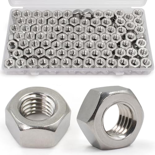 ZQZ 130 Pack 1/4"-20 + 25 Pack 1/2"-13 + 60 Pack 3/8"-16 Hex Nuts, 304 (A2-70) Stainless Steel Hardware Nuts,Standard Inch Coarse Thread Nuts