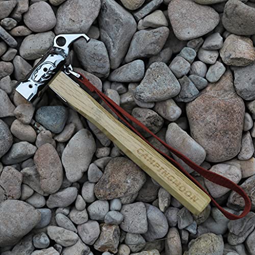 CAMPINGMOON Camping Hammer Peg Tent Stake Hammer Stainless Steel Built-in Pure Copper Head Wood Hand with Tent & Tarp Stake Remover C5 Built-in Pure Copper Head Hammer (C5)