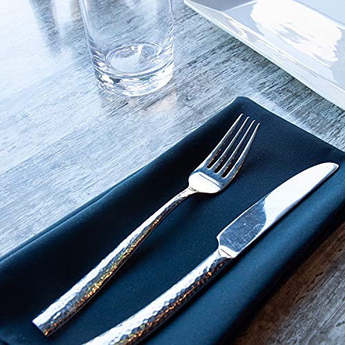 Arkwright Restaurant Cloth Napkins - (Pack of 25) Spun Polyester Dinner Napkin with Hemmed Edges - Ideal for Dinner, Wedding, Party, Banquet, Kitchen, 20 x 20 in, Navy Navy Blue 20" x 20" (Set of 25)