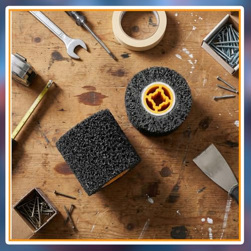 Therwen 2 Pcs 40 Grit Burnishing Wheel Surface Conditioning Tool